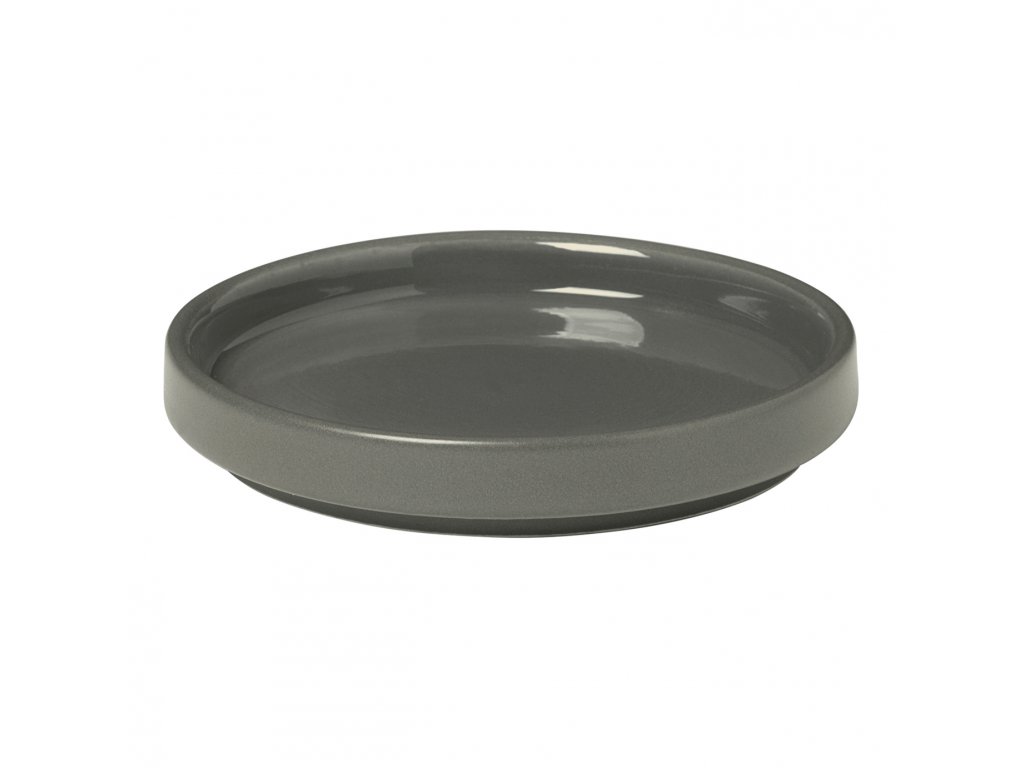 Tapas plate PILAR, 10 cm, dark grey, ceramic, Blomus