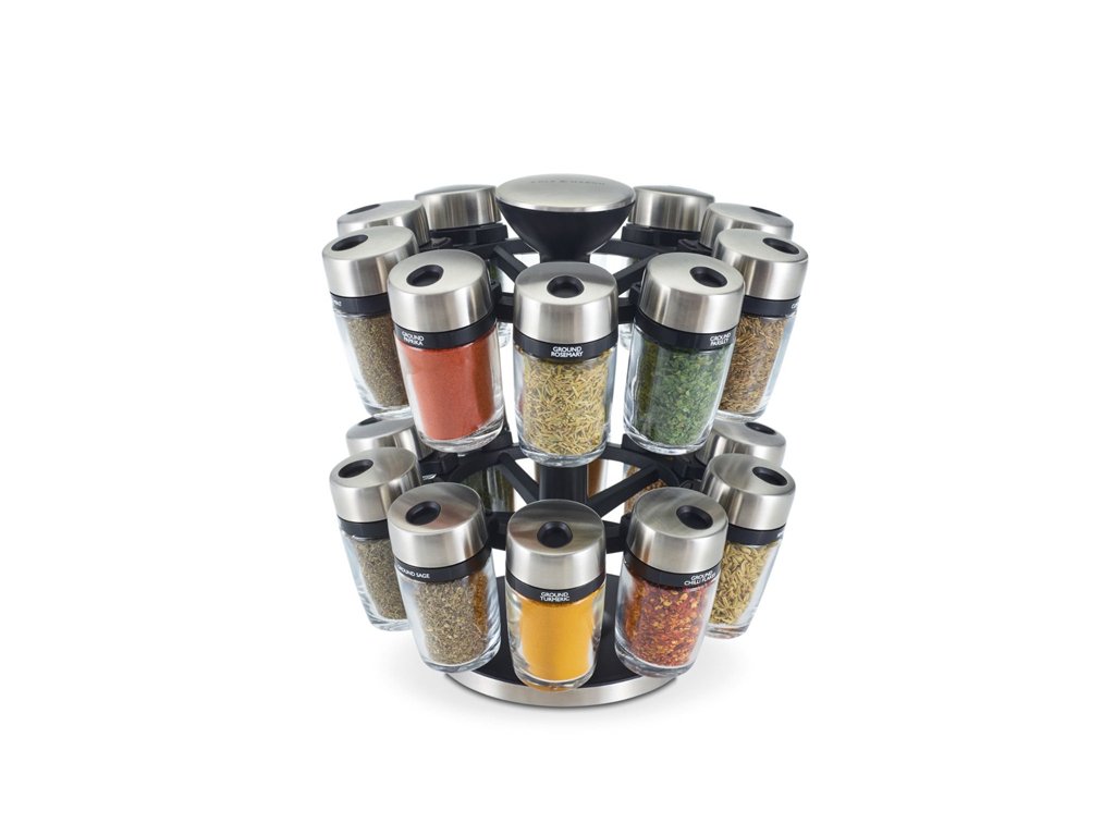 6pcs/set 100ml*6 Heat-resistant Glass Rotating Spice Jars With Tray