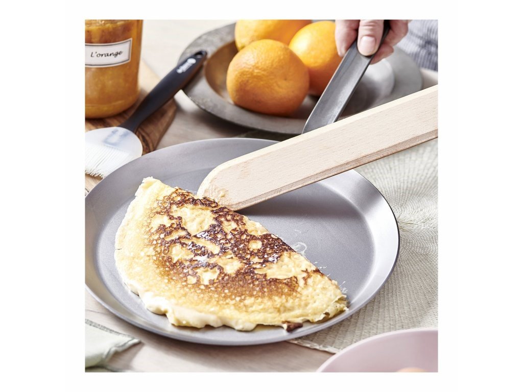 Crepe pan MINERAL B 26 cm, with ladle and brush, de Buyer 