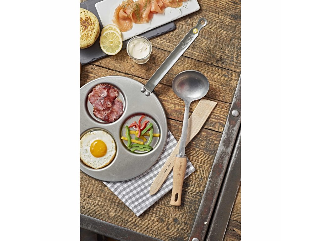 Pancake pan MINERAL B ELEMENT 27 cm, with ladle and turner, de Buyer 