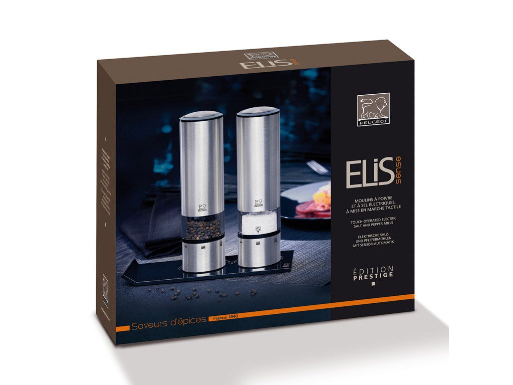 Peugeot Electric Salt & Pepper Mill Set - Elis Sense Stainless Steel –  Cutlery and More