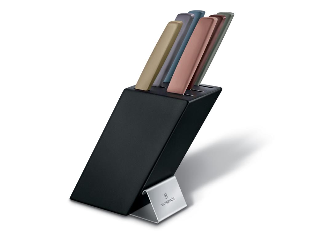 Set of knives with block and forks 6-dílná Victorinox Swiss Modern color