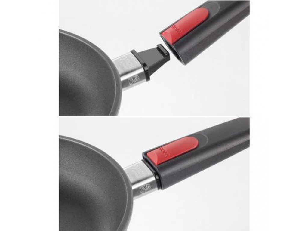 Non-stick pan TITANIUM NOWO 32 cm, for induction, removable handle, titanium,  WOLL 