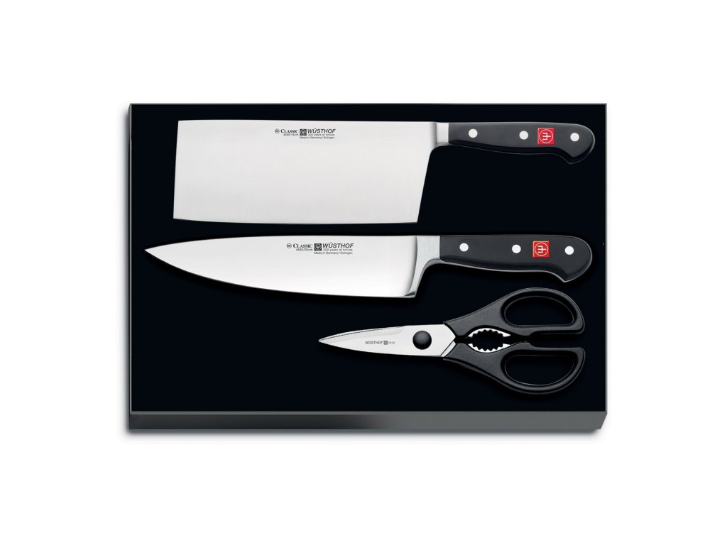 Knife set CLASSIC, 3 pcs, with scissors, Wüsthof 
