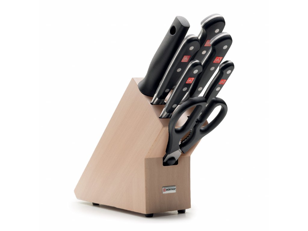 KitchenAid Classic 12-Piece Block Set with Built-in Knife Sharpener, Natural