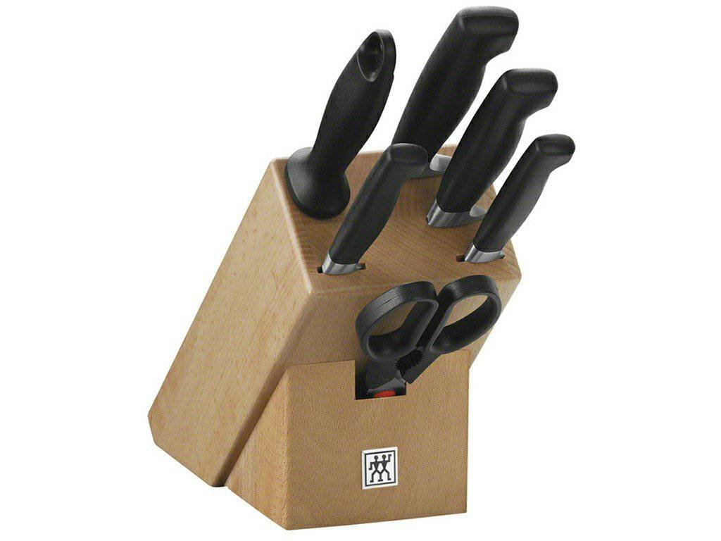 Block knife stand FOUR STAR, 7 pcs, with honing rod and scissors, Zwilling