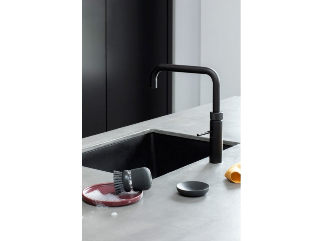 Dish Brush with Soap Dispenser Dark Grey