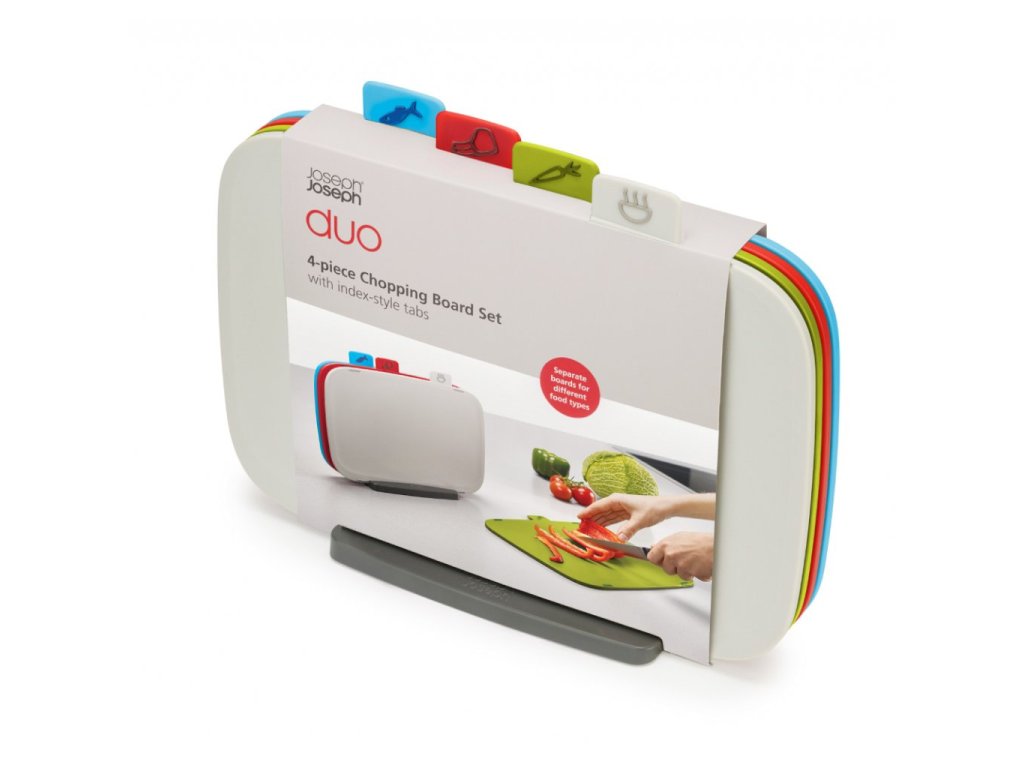 Cutting board set Duo4, 4 pcs, with stand, Joseph Joseph