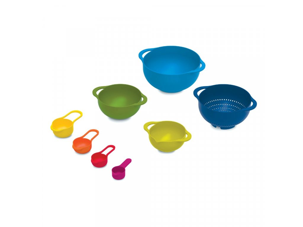 COOK WITH COLOR 8 Piece Nesting Bowls with Measuring Cups Colander and  Sifter Set - Includes 2