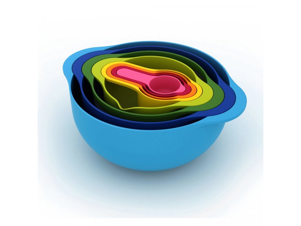 Joseph Joseph Nest 9-Piece Food Preparation Set with Nesting Mixing Bowls  and Measuring Cups 