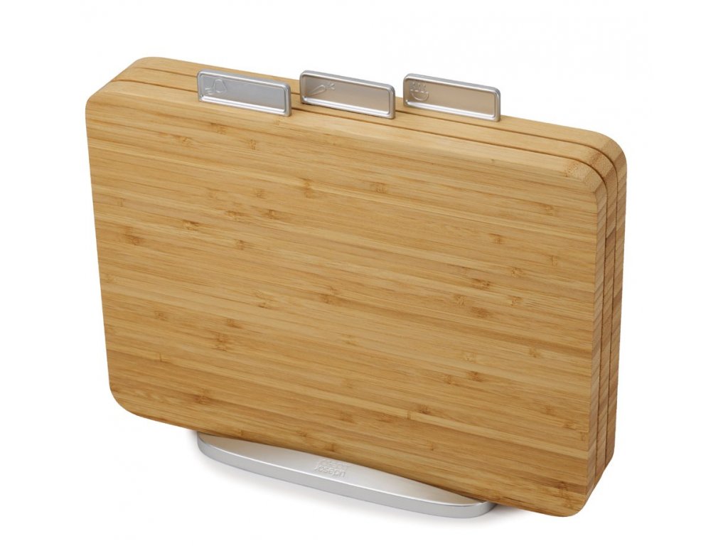 Cutting board set INDEX BAMBOO 35 x 29 cm, with stand, bamboo