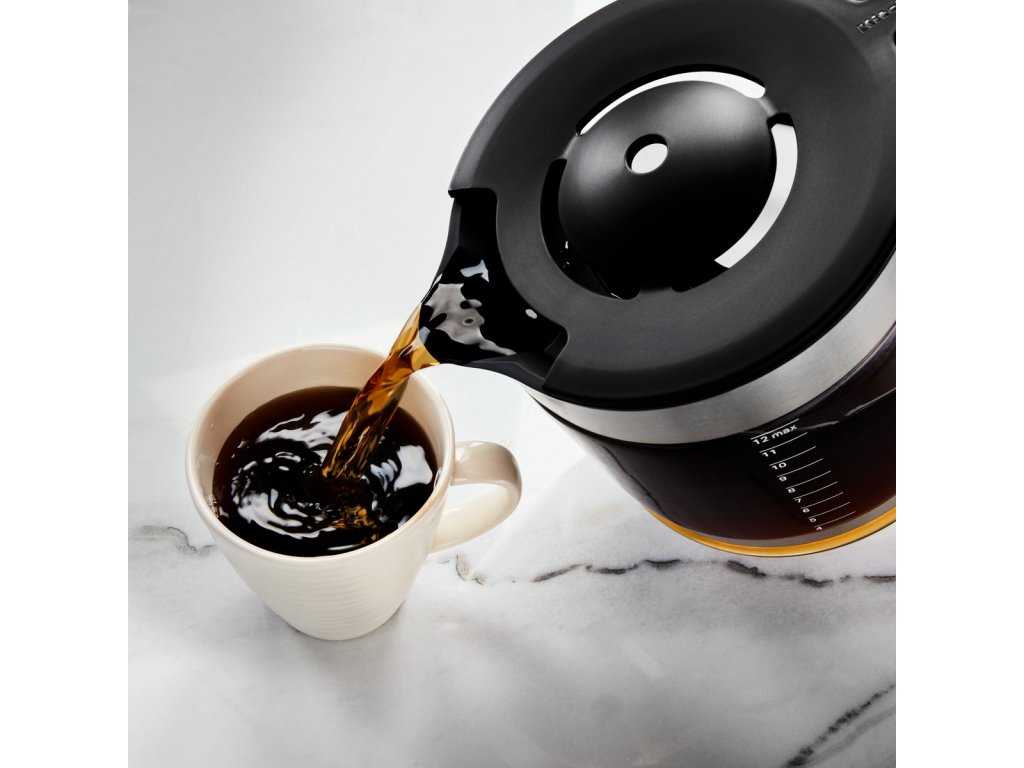 KitchenAid 12-Cup Matte Grey Drip Coffee Maker with Spiral
