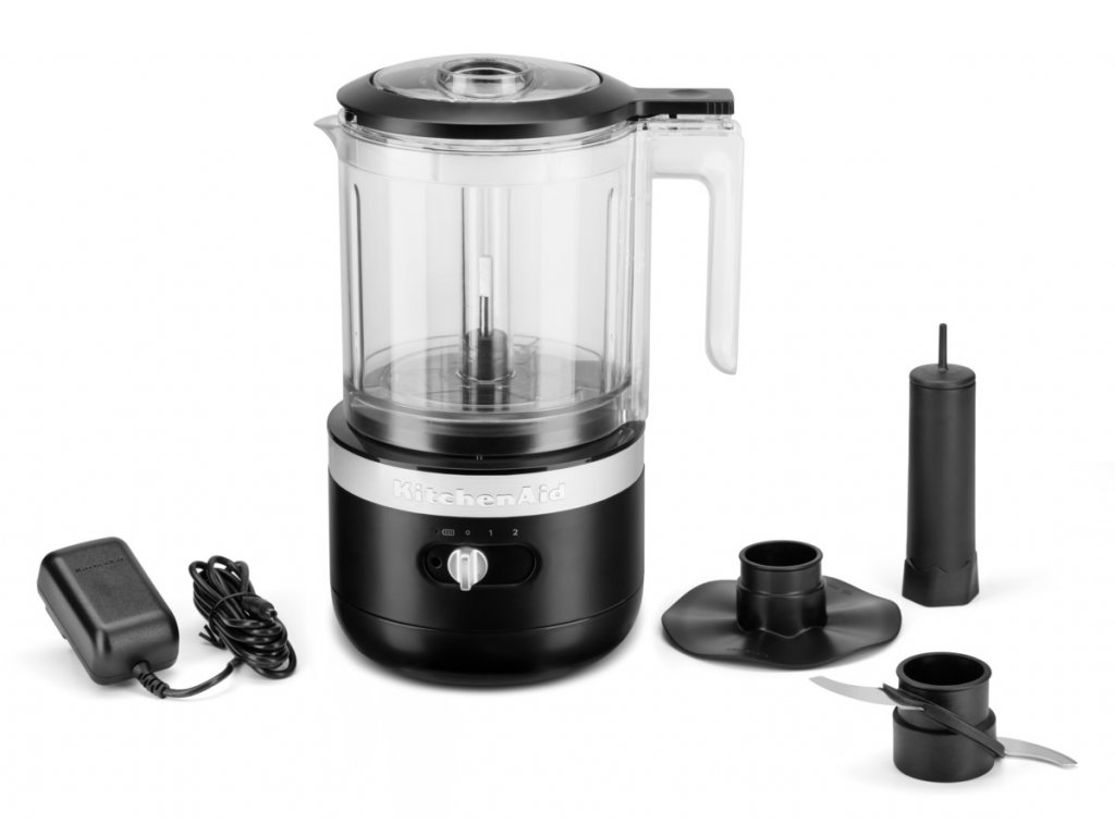 Electric food chopper 5KFCB519, wireless, matt black, KitchenAid 