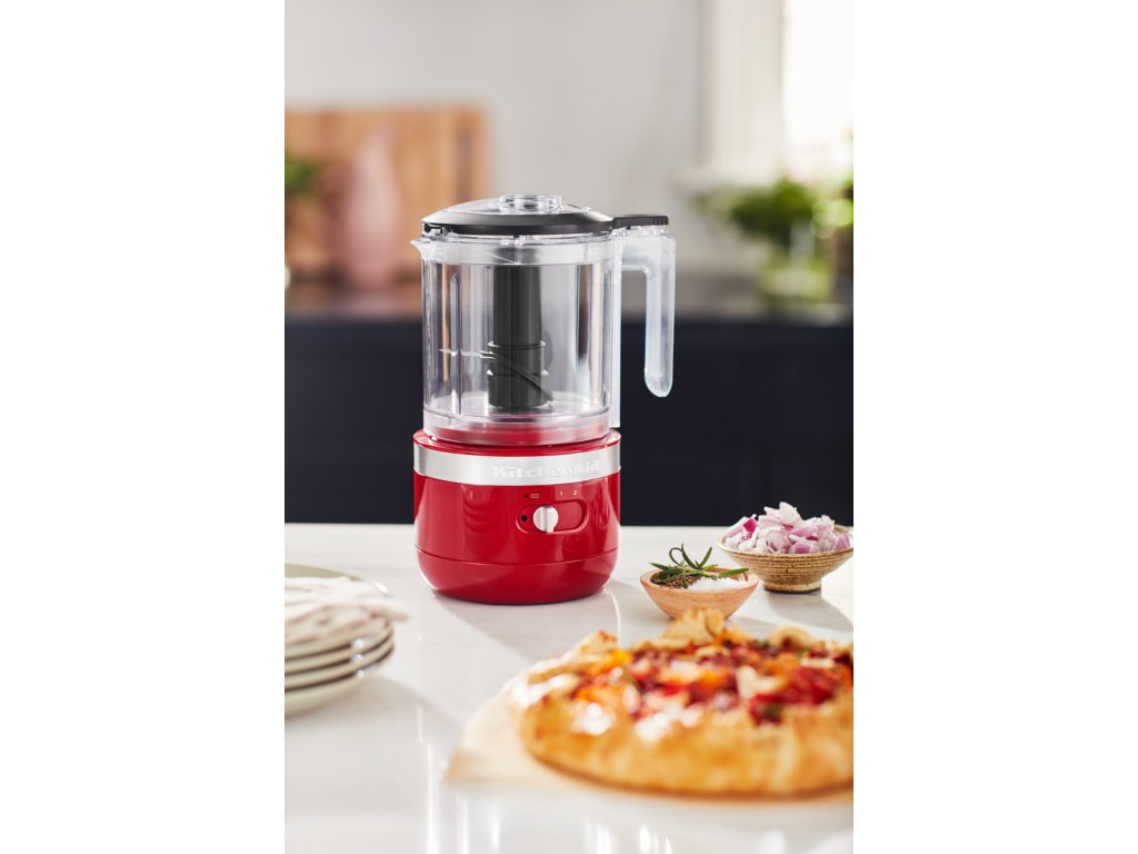 Electric food chopper 5KFCB519, wireless, royal red, KitchenAid