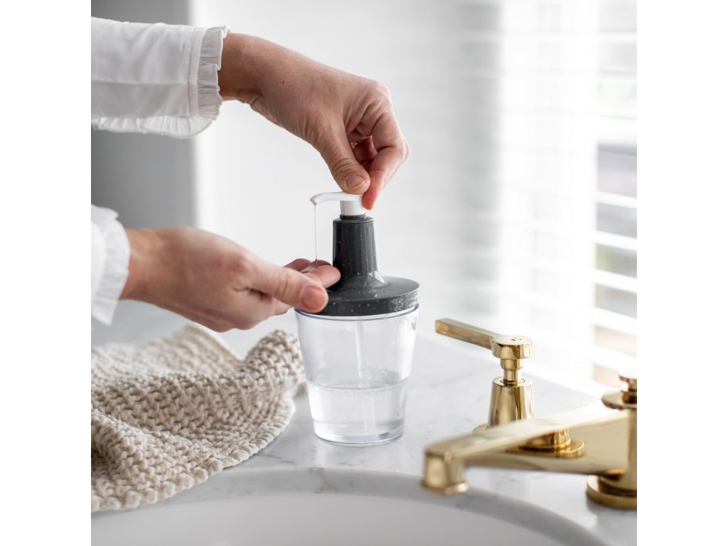 Liquid soap dispenser FLOW 250 ml, nature grey, Koziol 