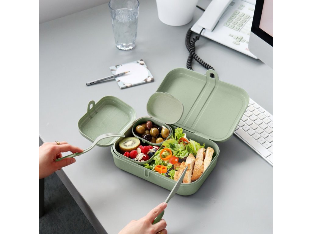 Koziol - Pascal Ready lunch box set with Klikk cutlery ( Organic )