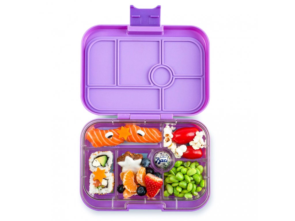 Kids lunch box UNICORN 625 ml, 6 compartments, purple, Yumbox 