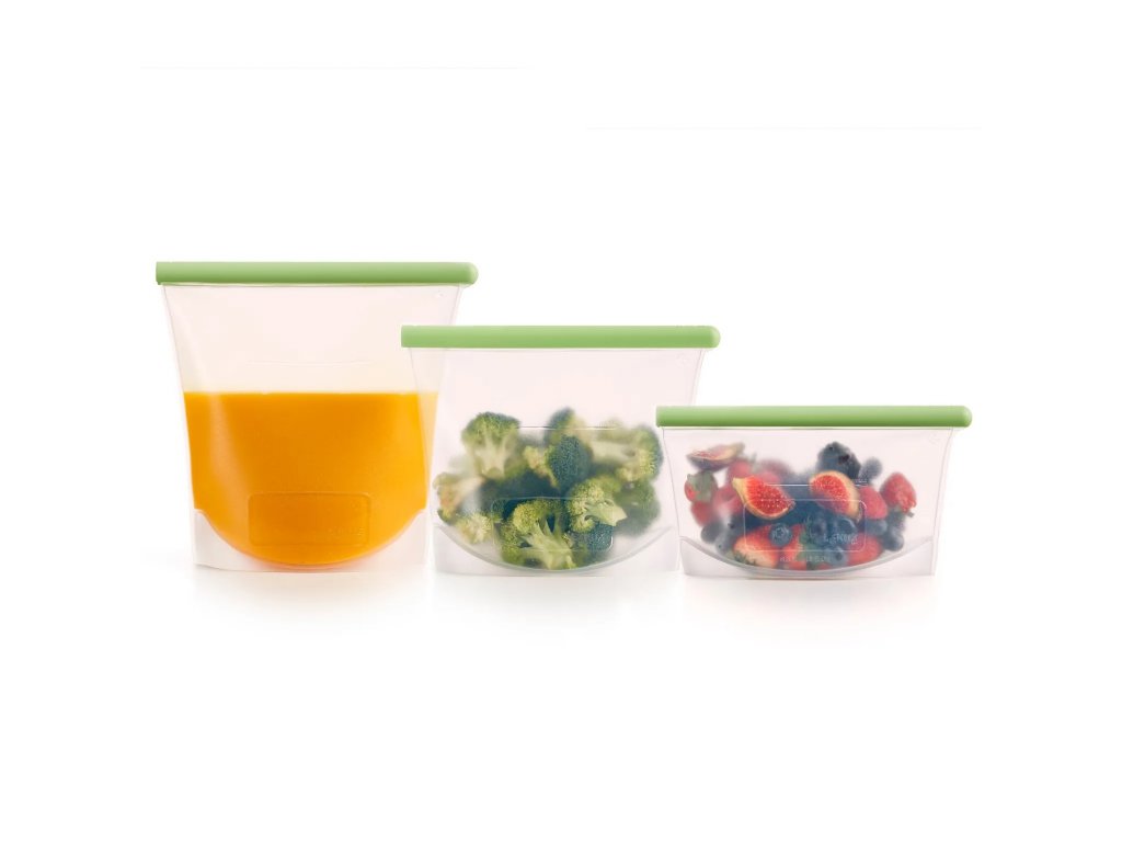  Reusable Silicone Bags for Food Storage - 3 x 1.5L