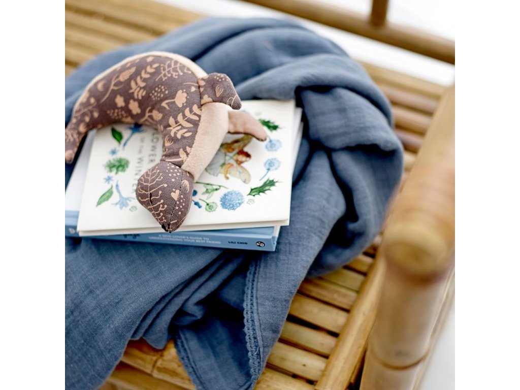 Kids blanket MUSLIN 100 x 80 cm blue Bloomingville Kulina