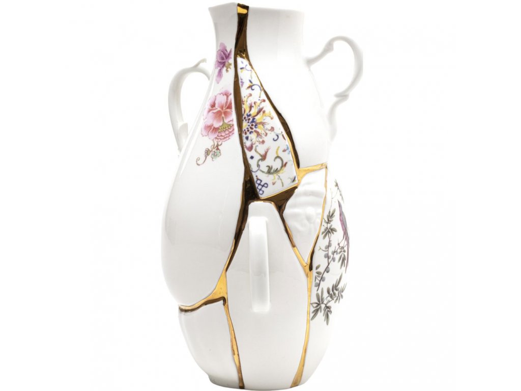 Vase KINTSUGI 32 cm, white, Seletti 