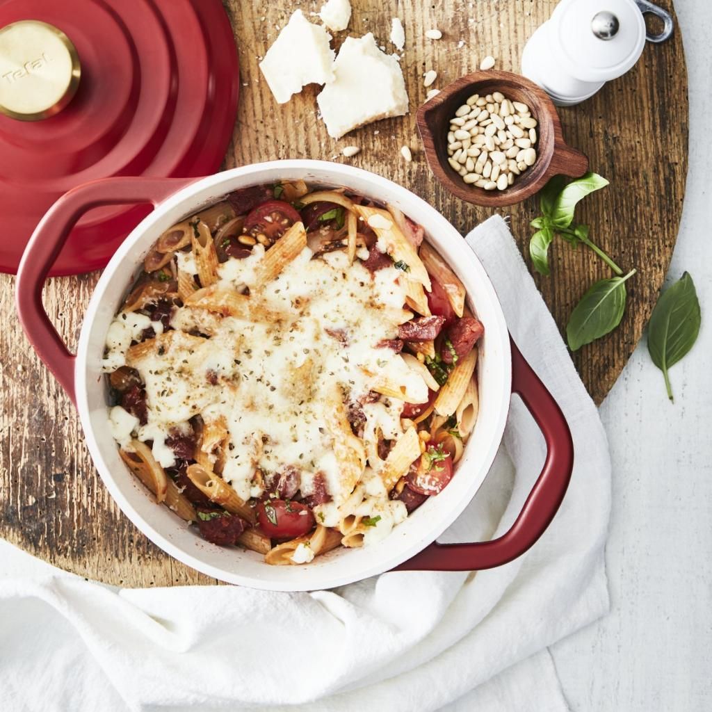 Casserole pot AIR E2544455 20 cm, 3,1 l, red, aluminium, Tefal 