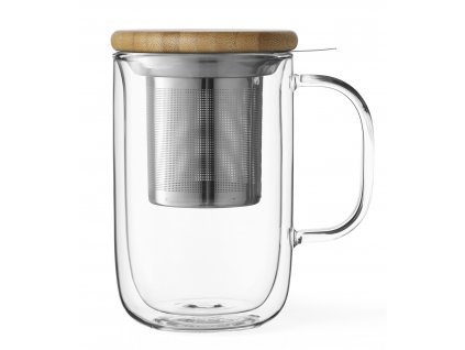 Tea infuser mug BALANCE 500 ml, double-walled, glass, Viva Scandinavia