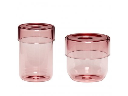 Kitchen storage jar POP S, set of 2 pcs, pink, Hübsch