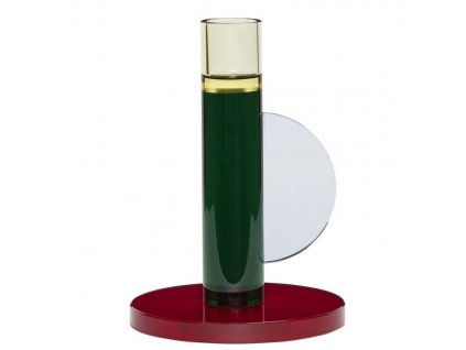 Dinner candle holder ASTRO 14 cm, green, glass, Hübsch