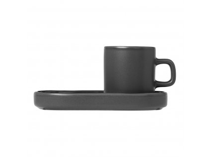 Espresso cup with saucer PILAR, set of 2 pcs, khaki, Blomus