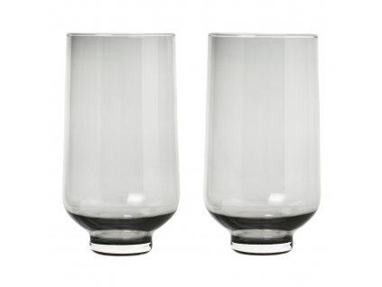 Water glass FLOW set of 2 pcs, 400 ml, smoked glass, Blomus