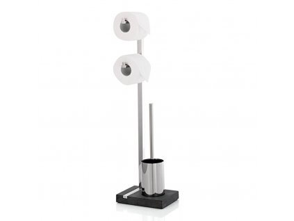 Toilet paper stand with spare roll holder and toilet brush MENOTO, Blomus