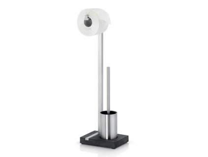 Toilet paper stand with toilet brush MENOTO, 65 cm, matt stainless steel, Blomus