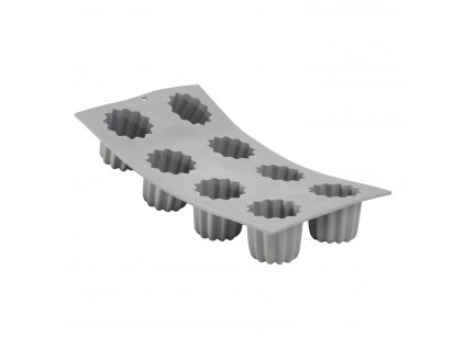 Cannelé mould ELASTOMOULE, for 8 canelé buns 5,5 cm, silicone, de Buyer