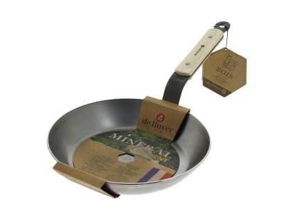 Frying pan MINERAL B ELEMENT B BOIS 28 cm, wooden handle, de Buyer