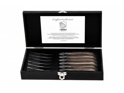 Steak fork set LAGUIOLE LUXURY, 6 pcs, olive wood handle, Laguiole