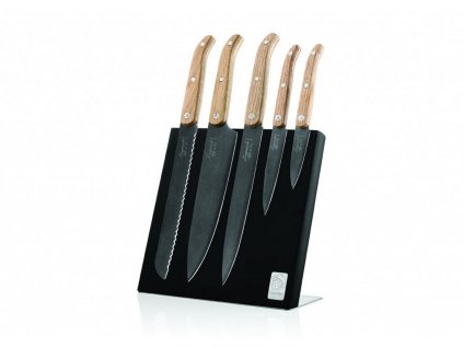 Knife set, 6 pcs with magnetic stand INNOVATION, oak, Laguiole