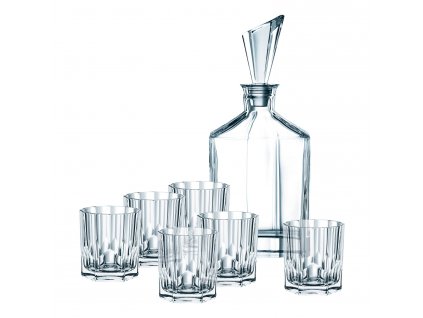 Whisky glasses and a whisky carafe in a set ASPEN, 7 pcs, Nachtmann