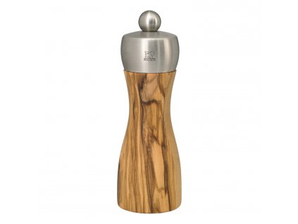 Salt mill FIDJI 15 cm, olive wood/stainless steel, Peugeot