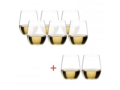 Convenient package of 6 + 2 free glasses Viognier, Chardonnay O-Riedel
