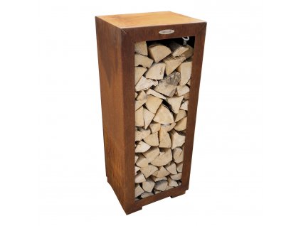 Outdoor log rack, vertical, rusty, Remundi