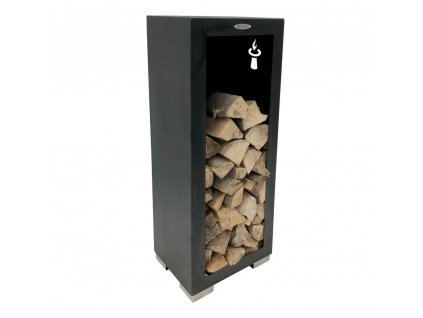 Outdoor log rack, vertical, black, Remundi
