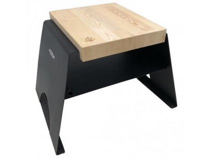 Outdoor stool, black, wood, Remundi