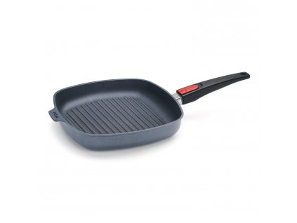 Grill pan DIAMOND LITE 28 x 28 cm, for induction, removable handle, titanium, WOLL