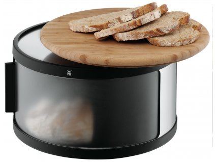 Bread bin 32 cm, round, with wooden lid/cutting board, WMF