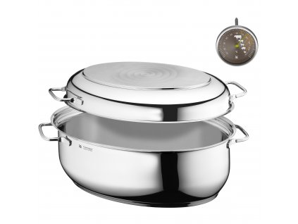 Roasting pan ACTION 8,5 l, with multifunctional stainless steel lid and thermometer, WMF