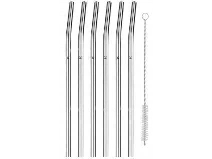 Drinking straws 24 cm, set of 6 pcs, with brush, WMF