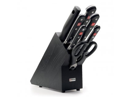 Knife block set CLASSIC, 8 pcs, with honing rod and scissors, dark wood, Wüsthof