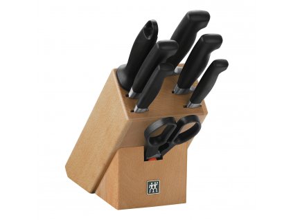 Knife block set FOUR STAR, 8 pcs, with honing rod and scissors, Zwilling