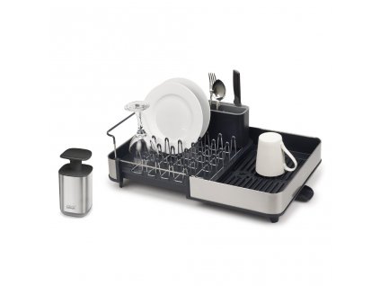 Dish drying rack RETHINK YOUR SINK, with dish soap dispenser, foldable, Joseph Joseph