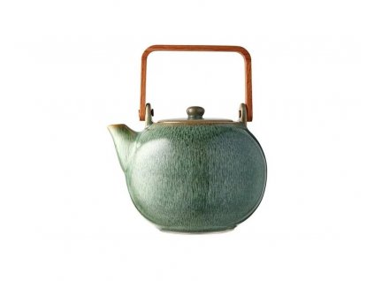 Teapot 1,2 l, with wooden handle, green, Bitz